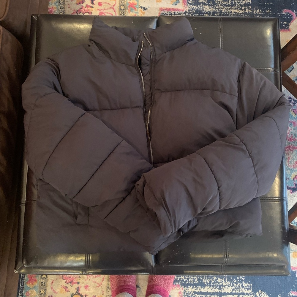 American Treads Cropped Black Puffer Jacket